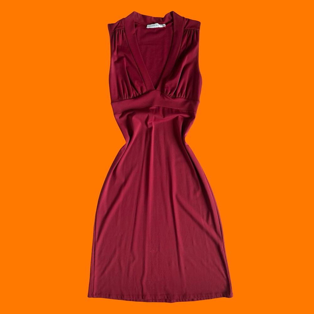 00's vintage red corporate siren plunging bodycon y2k dress SMALL Susana monaco
